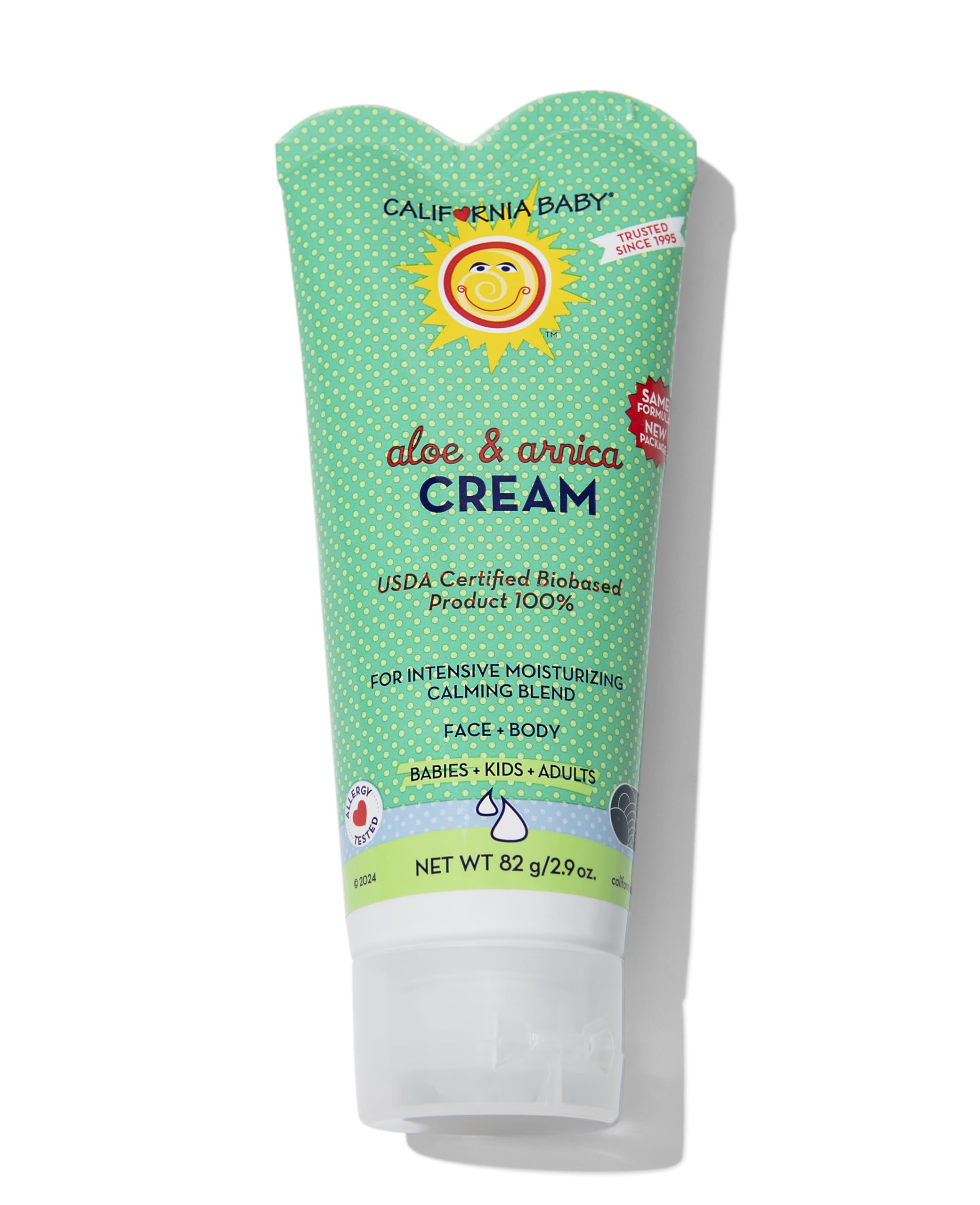 California Baby Aloe Vera & Arnica Cream | Soothing After Sun Lotion | 100% Plant-Based Sunburn Relief | Moisturizes Irritated Skin | 82 g / 2.9 oz.