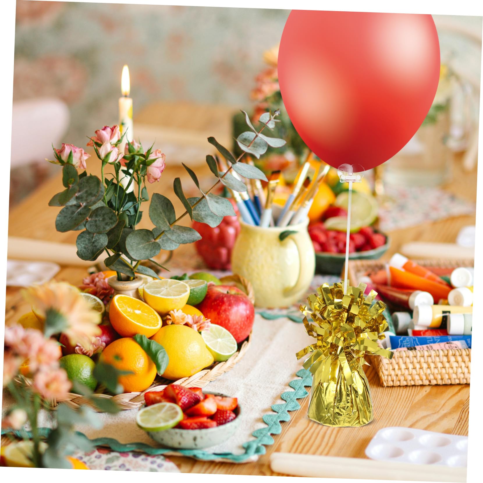 Ballongewicht 6 Stück, Gold, PVC Zement, für Babyparty und Hochzeit | Zuverlässig Gefertigt, Einzigartig Attraktives Design, Verbessert Ballondeko und Wirkt Ästhetisch Dezent