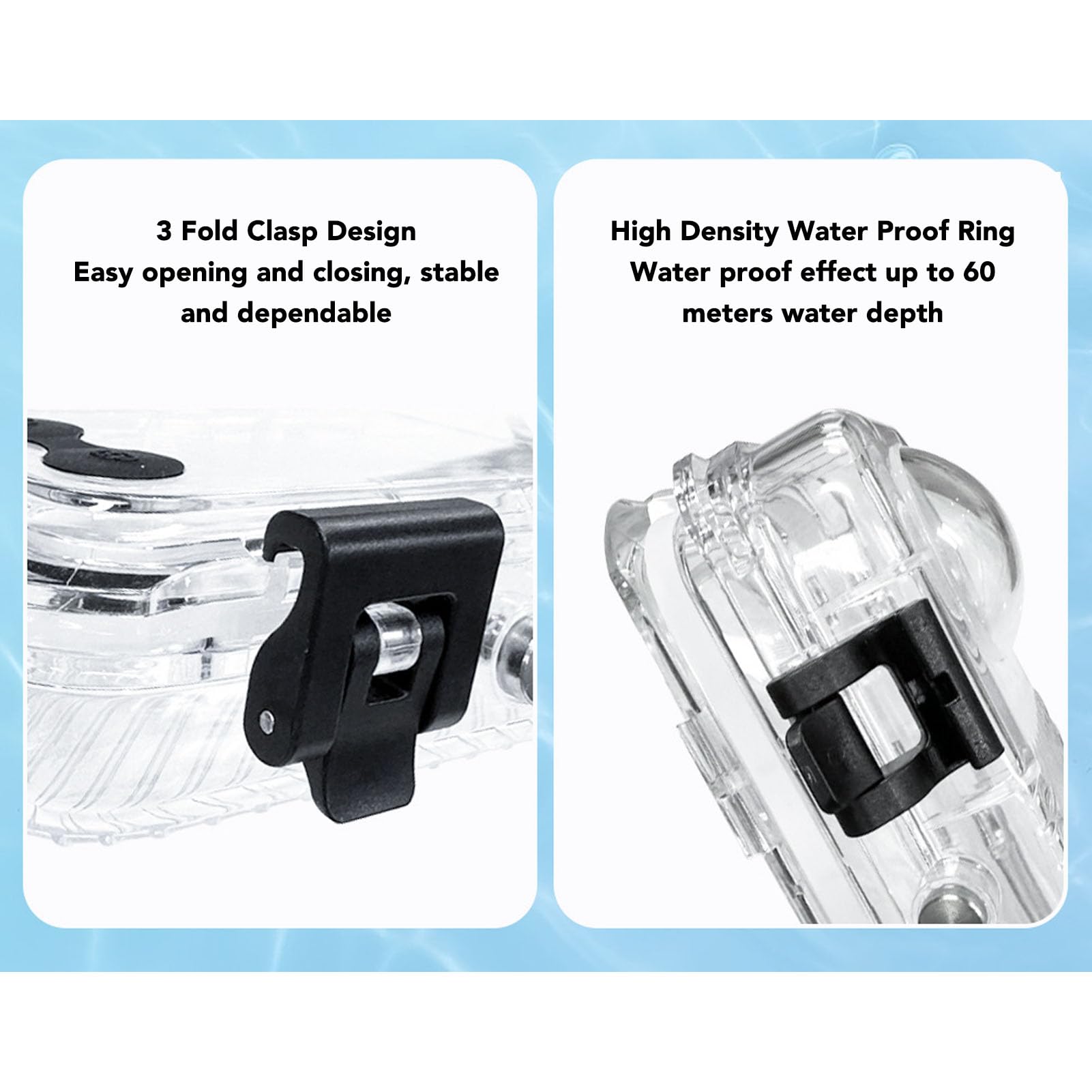 Emoshayoga Custodia per Fotocamera Resistente All'acqua Custodia Protettiva Trasparente Durevole per X4 Fotografia Subacquea Profondità 60M Vetro per PC