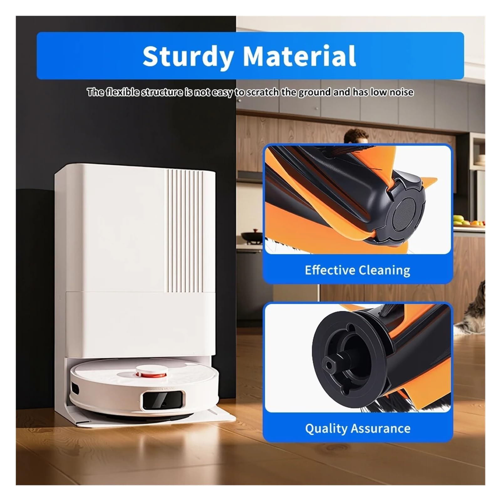 Cepillo Principal For Limpieza De Pisos, Compatible Con JONR, Compatible Midea | Cepillo giratorio de repuesto for robot aspirador mantenimiento diario(4PC)