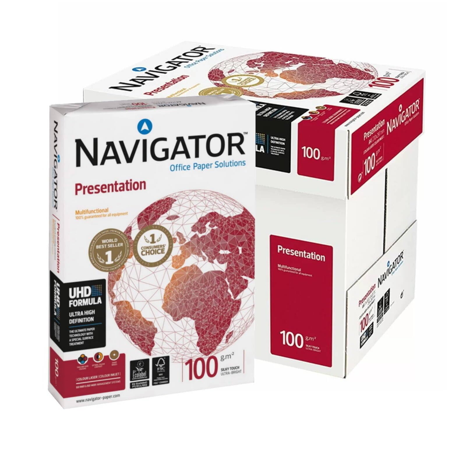 Navigator A4 papier prezentacyjny 100 g/m² biały [opakowanie 2500 szt.]