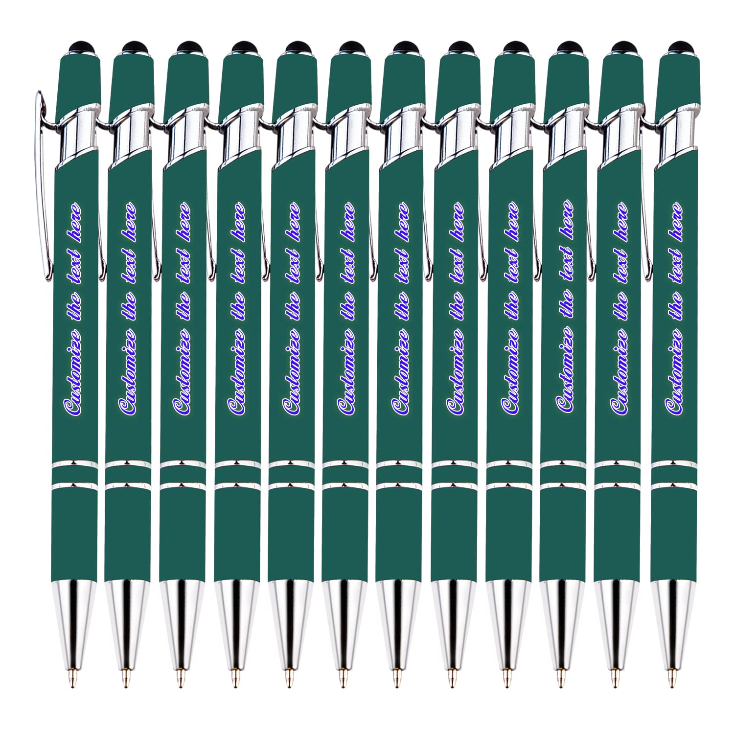 Custom Advertising Ballpoint Pens, Personalized Ballpoint Pen with Your Name or Text, Black Ink Pen for Office Staff School Student Use, Premium Ballpoint Pen for Company Promotion, Graduation, 24PCS