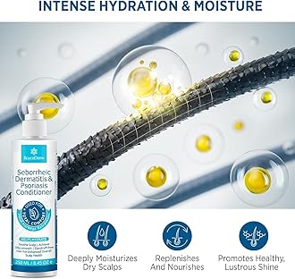Roycederm Seborrheic Dermatitis Psoriasis Conditioner: Scalp Relief for Folliculitis Psoriasis Dry Itchy Scalp Oily Hair - Dandruff Conditioner for Healthy Hair