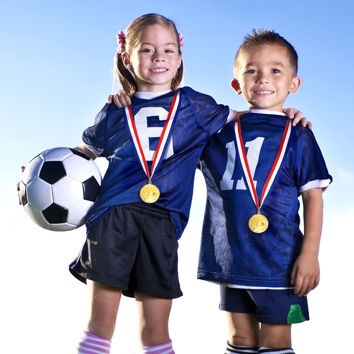 Juvale 24 Pack Soccer Trophies and Medals for Awards for Kids, Adults, Participation, Party Favors, Sports Competitions