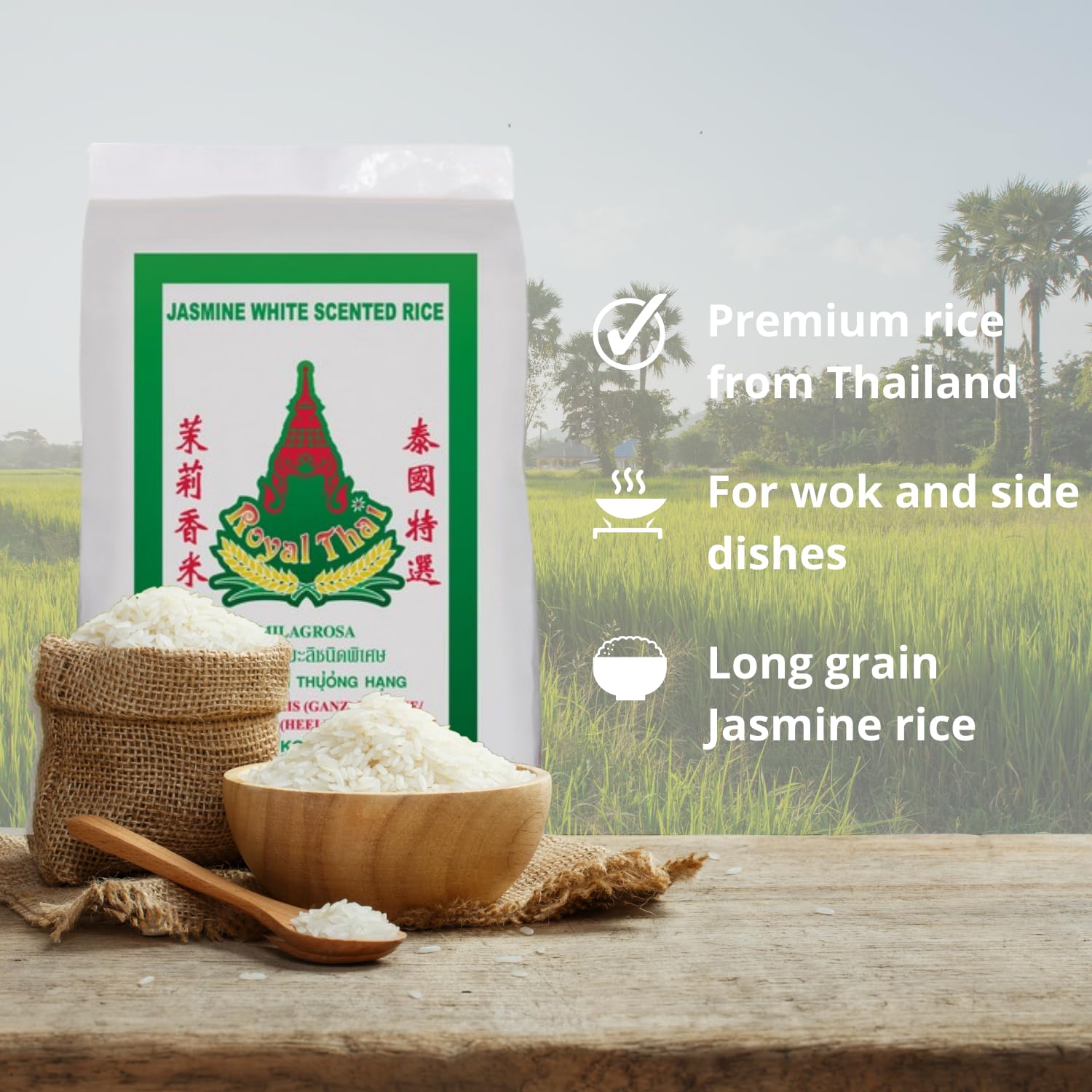 ROYAL THAI RICE - Riso al gelsomino a chicco lungo - 1 X 20 KG