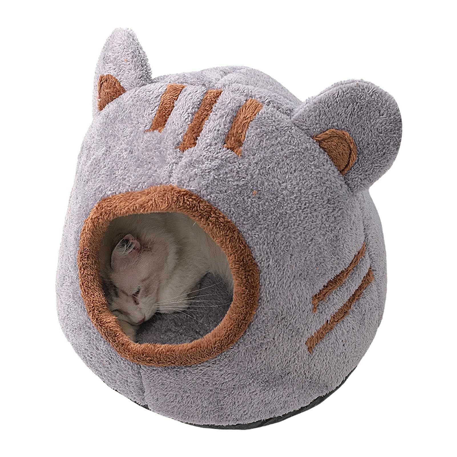 Cat Covered Bed, Cat Beds For Indoor Cats, Semi Enclosed Shape Pet Bed, Weatherproof Cat House, Semi Enclosed Winter Cosy Cat Bed Cave, Durable Cat Plush Cave Bed, Versatile Cat Outdoor House For Cats