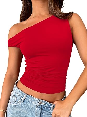 Women's Off Shoulder Tops Sleeveless Going Out Crop Tank Tops Slim Fitted Shirts Summer Outfits Y2K Cute Tops