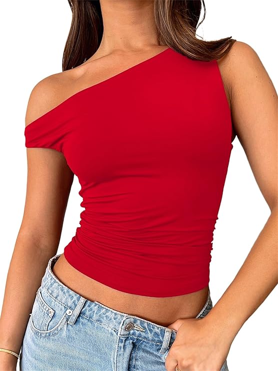 Women's Off Shoulder Tops Sleeveless Going Out Crop Tank Tops Slim Fitted Shirts Summer Outfits Y2K Cute Tops