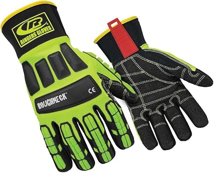 Ansell RINGERS R-297G Heavy Duty Industrial Padded Impact Protection Gloves for Manufacturing, Construction, Utilities, Size 11, Yellow 1 Pair