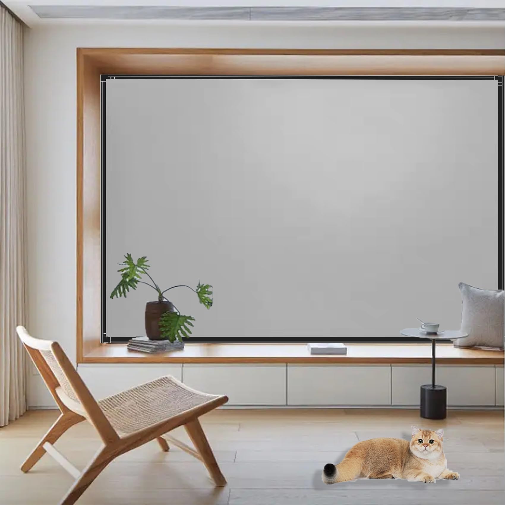 No Drill Blinds Blackout Curtains 45 x 160 cm, 100% Blackout Blind Small, Pu Coating, Temporary Or Permanent Blackout Roller Blinds Waterproof, with Nano Tape for Home Office, Grey