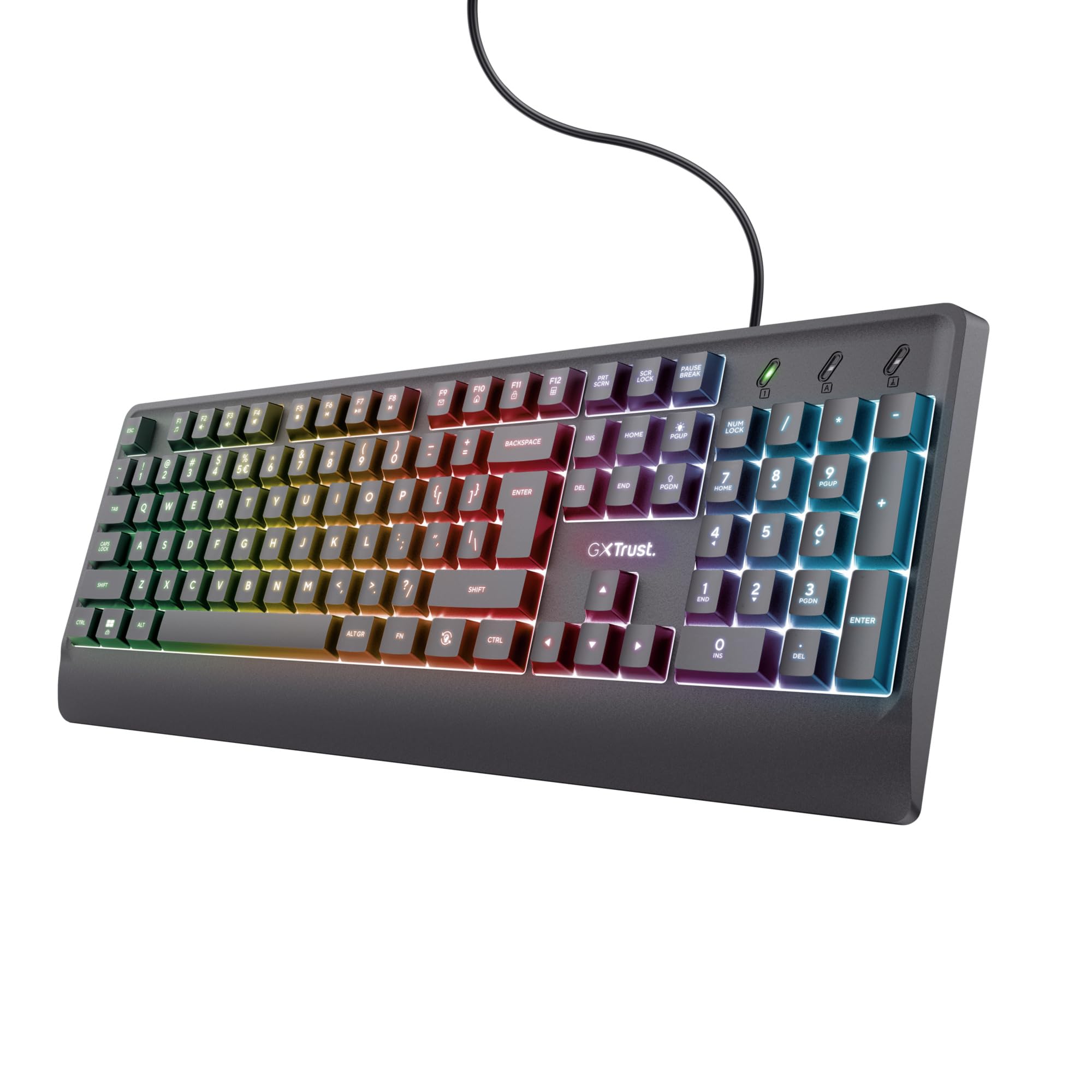 Trust Gaming GXT 792 Quadrox Kit 4-in-1 Mouse e Tastiera Gaming, Layout Italiano QWERTY, Cuffie con Microfono Leggere Jack Audio 3.5 mm, Tappetino, Bundle Pacchetto Gamer RGB per PC, Laptop - Nero