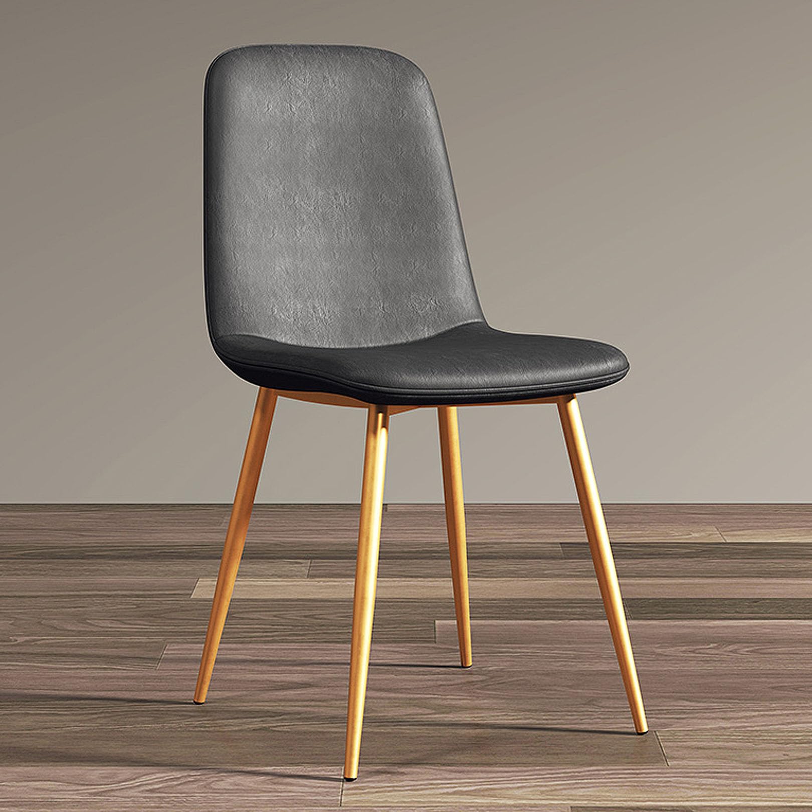 Chaises rembourrées haut de gamme en cuir moderne du milieu du siècle pour séjour