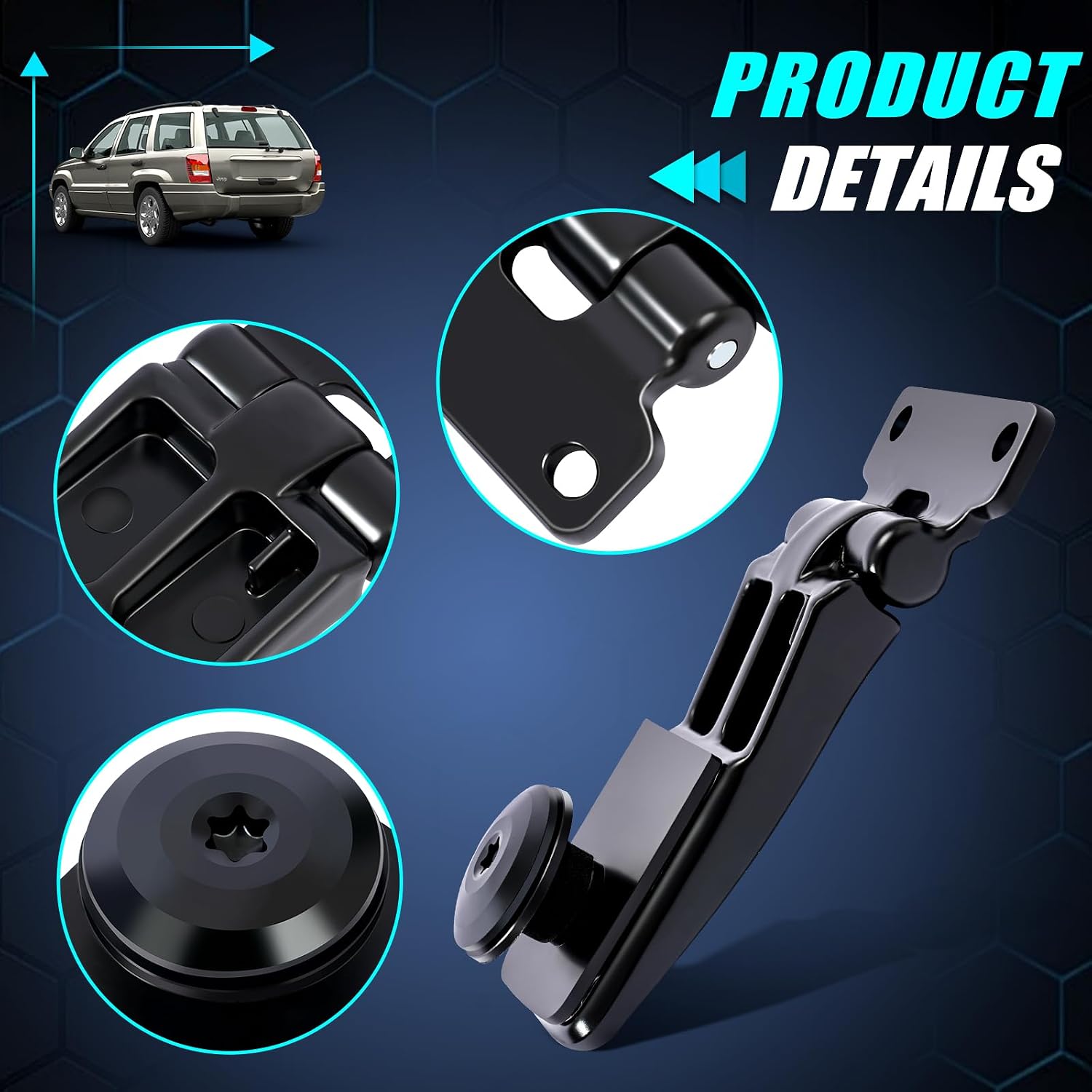 Rear Window Hinge Set Liftgate Glass Hinge Replacement for 1991-1997 Ford Explorer , 1997 Mercury Mountaineer, Right & Left