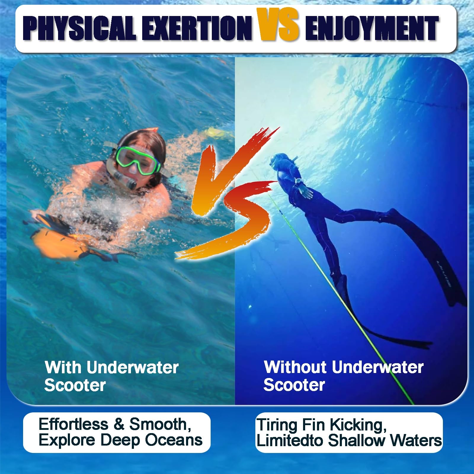 Propulsor eléctrico subacuático,Vehículo Submarino de propulsión | Buceo Sea Scooter, Seascooter Submarino de 300 W/500 W, Batería de Litio Duradera más Reciente de 2026