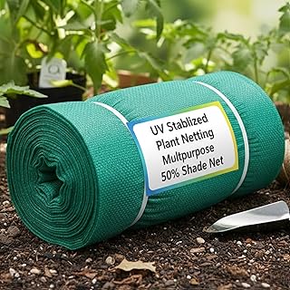 Multipurpose 50% Garden Balcony Agriculture Sun Protection UV Stabilized Plant Netting Shade Net Green (Green, 10FT X 22FT)