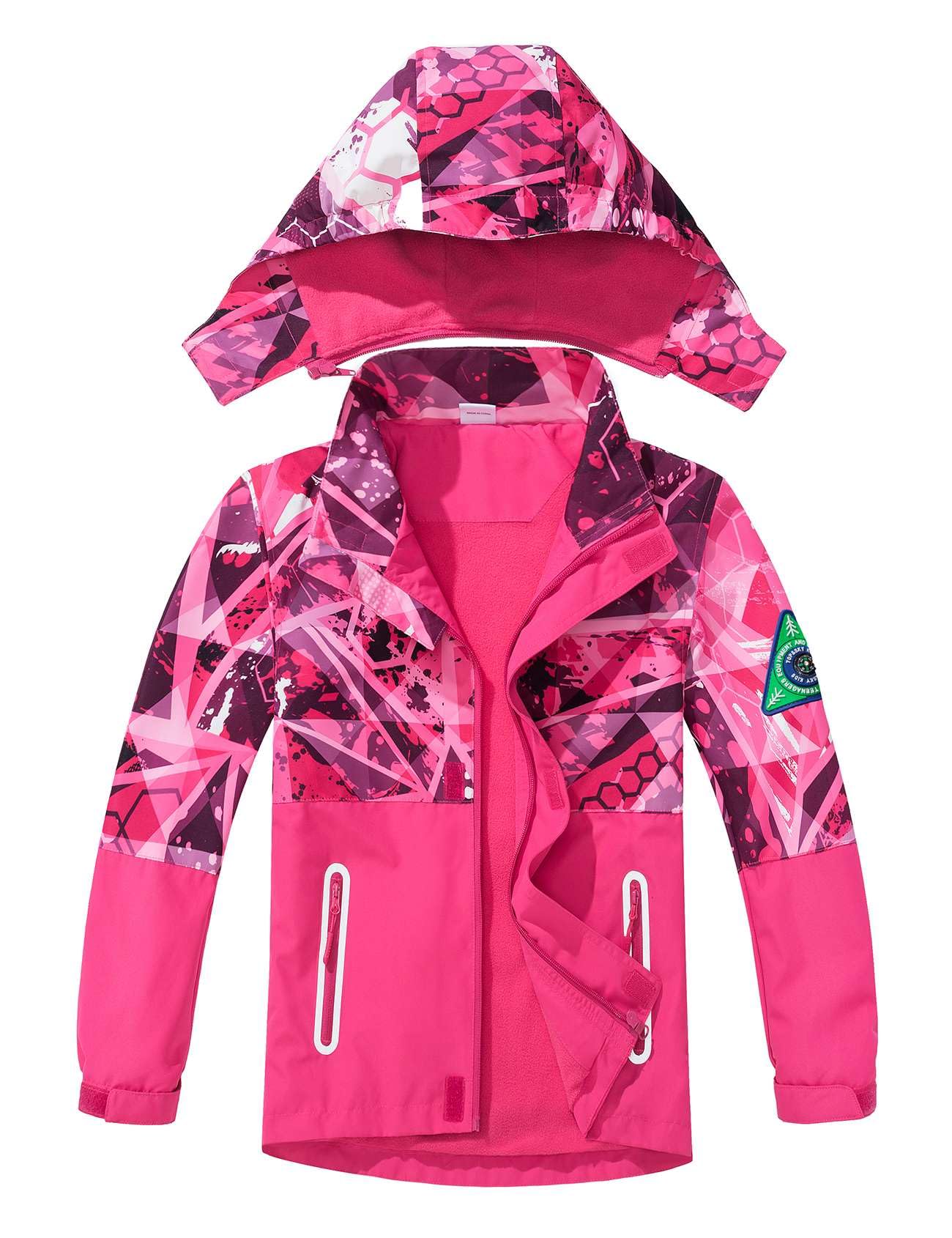 Echinodon Kinder Gefütterte Jacke Jungen Outdoorjacke wasserabweisend winddicht Übergangsjacke
