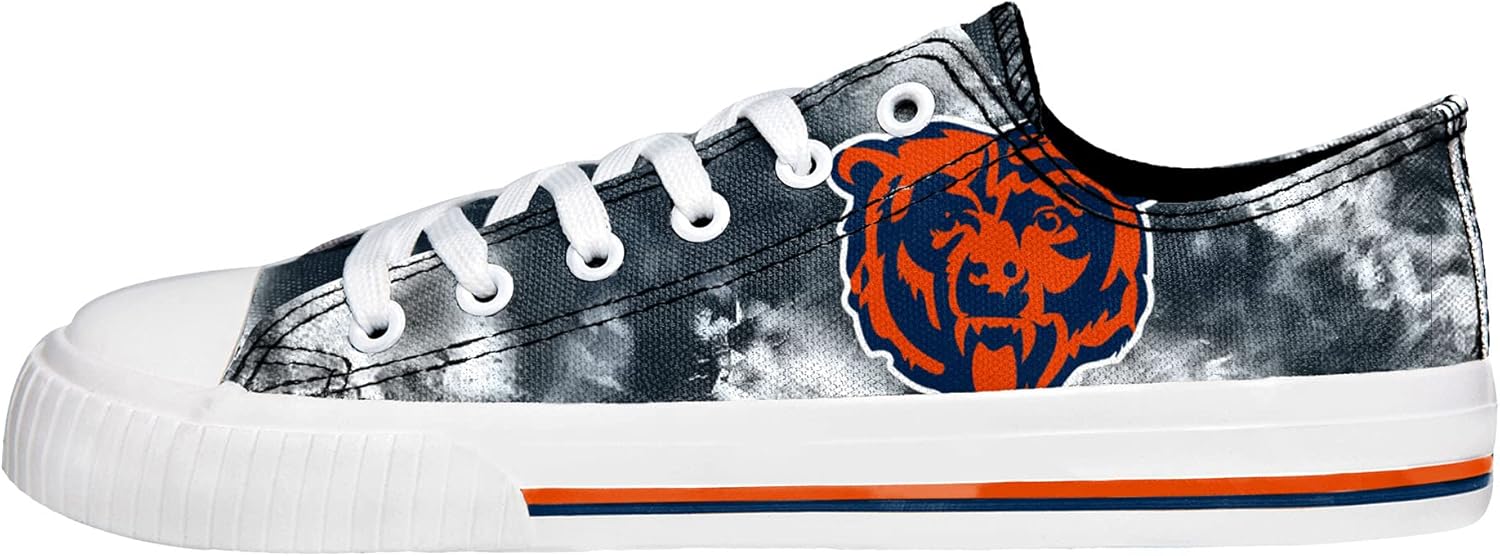 FOCO Chicago Bears NFL Womens Low Top Tie Dye Canvas Shoes - 7 - Image 3