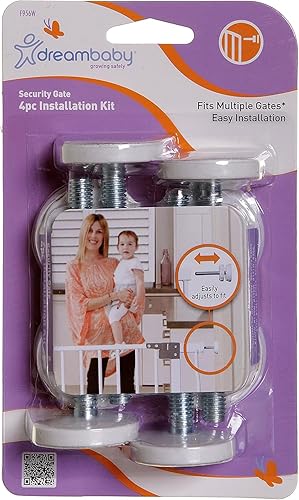 Miniatura 3 de Dreambaby Kit de repuesto de pernos montados a presión para puerta de escalera de bebé, tornillos de puerta de seguridad de repuesto, varillas de