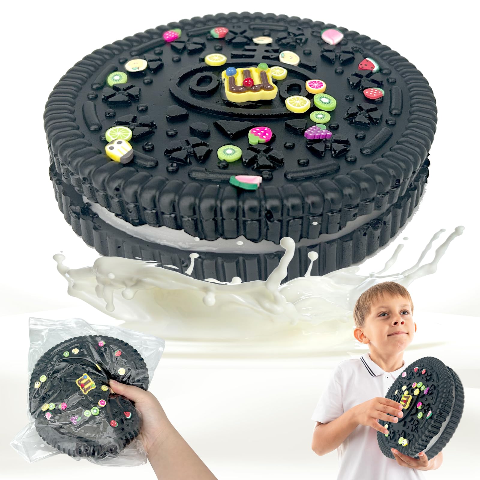2 Squishies Anti-Stress Oreo GWAWG - 6x6cm - TPR Doux - Cadeau Kawaii Adulte/Enfant