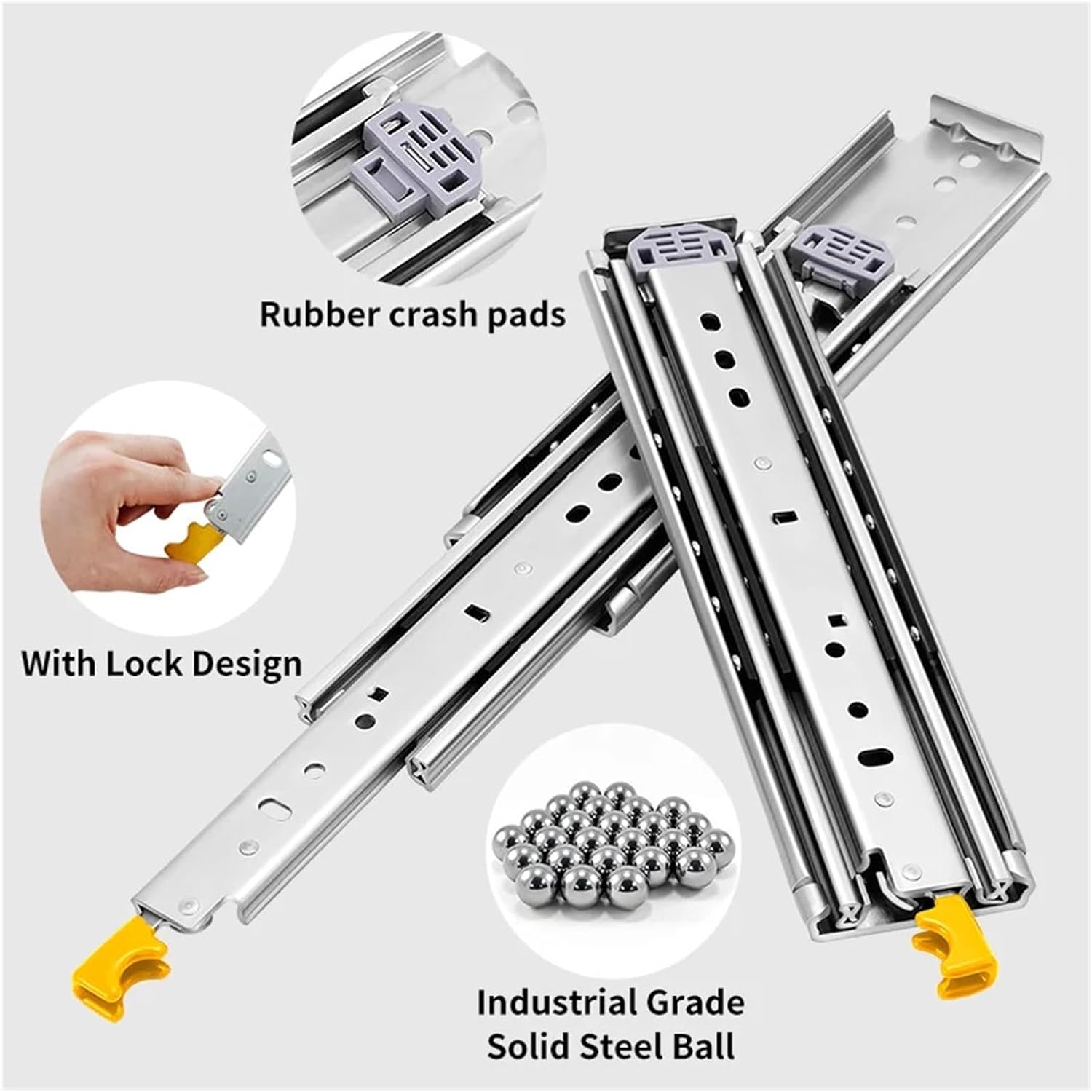 Full Extension Drawer Slides 76mm Width Side Mounted Full Extension Heavy Duty Drawer Slide(24in(600mm))