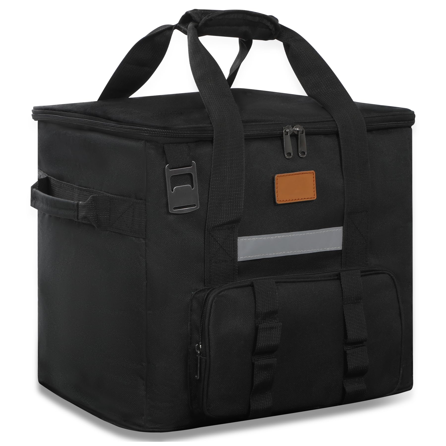 REDCAMP Grand sac isotherme de 40 l avec poche avant et décapsuleur, sac isotherme XL étanche pour l'extérieur, le camping, le transport des aliments, noir