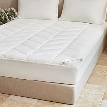 YOUR MOON Natural Wool Mattress Pad Queen Size, 100% Australian Wool Filling Mattress Topper, 560GSM Quilted Fitted Mattress Bed Cover, Breathable Cotton Cover with 16" Deep Pocket, 60"x80" White
