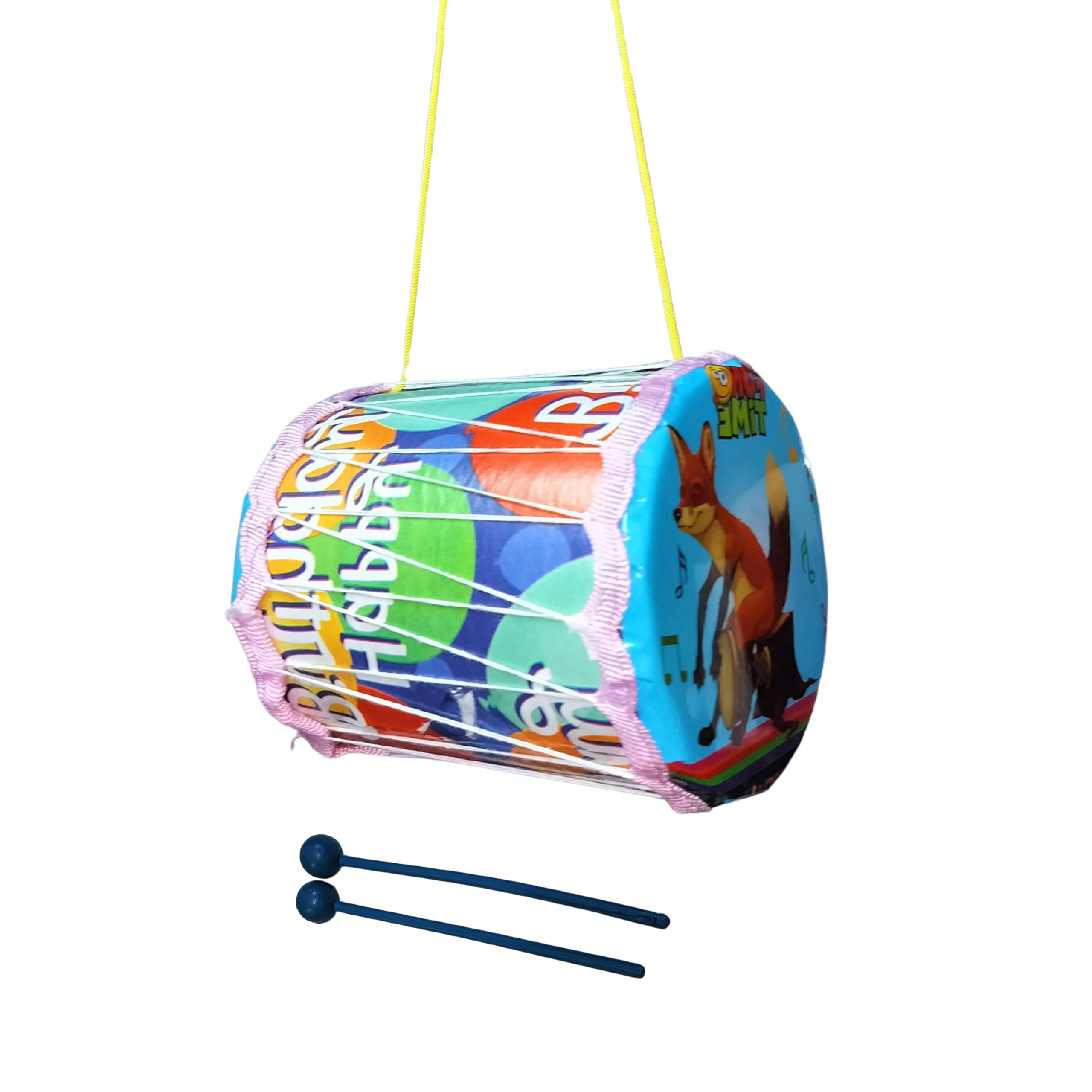 Prapti Mart Plastic Drum Dhol for Kids with 2 Sticks | Activity & Learning Toy | Girls and Boys | Dholak Drum | Perfect for Birthday Gift | Good Product | Multi-Colour | Size Small | Age 6 Month+-image-42