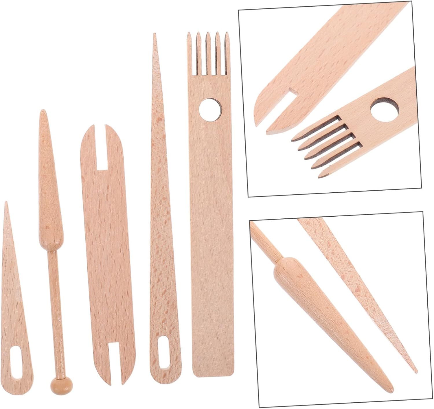 VILLCASE 1set Mini Weaving Kit Wooden Hand Tool Blanket Making Portable Weaving Accessories Darning Needles for Crafting and Projects