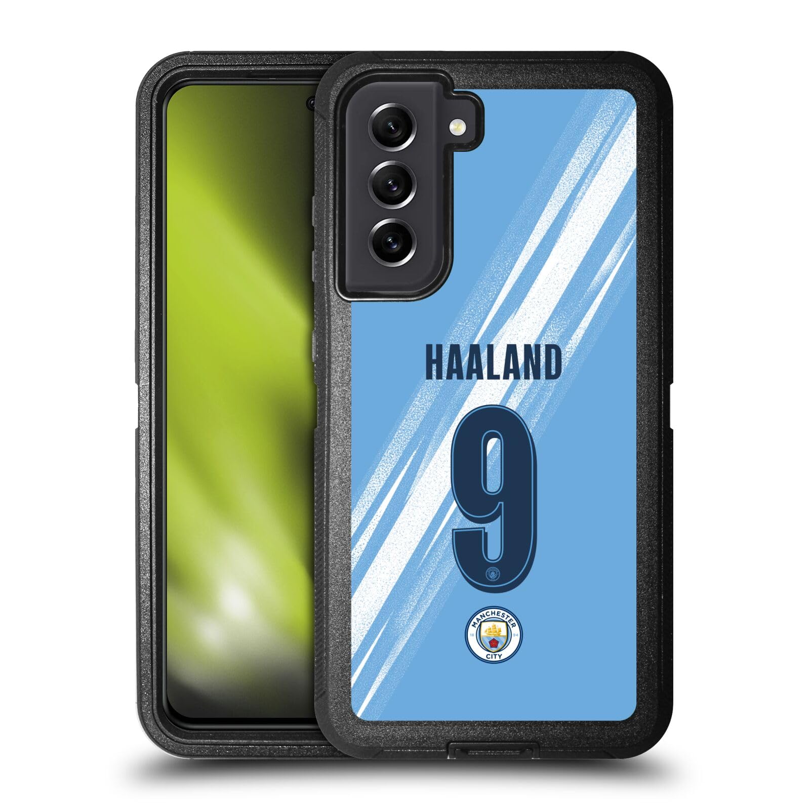 Head Case Designs Officially Licensed Manchester City Man City FC Erling Haaland 2025/26 Players Home Kit Ultra-Armoured Shockproof Case [Military Grade] Compatible With Samsung Galaxy S21 FE 5G
