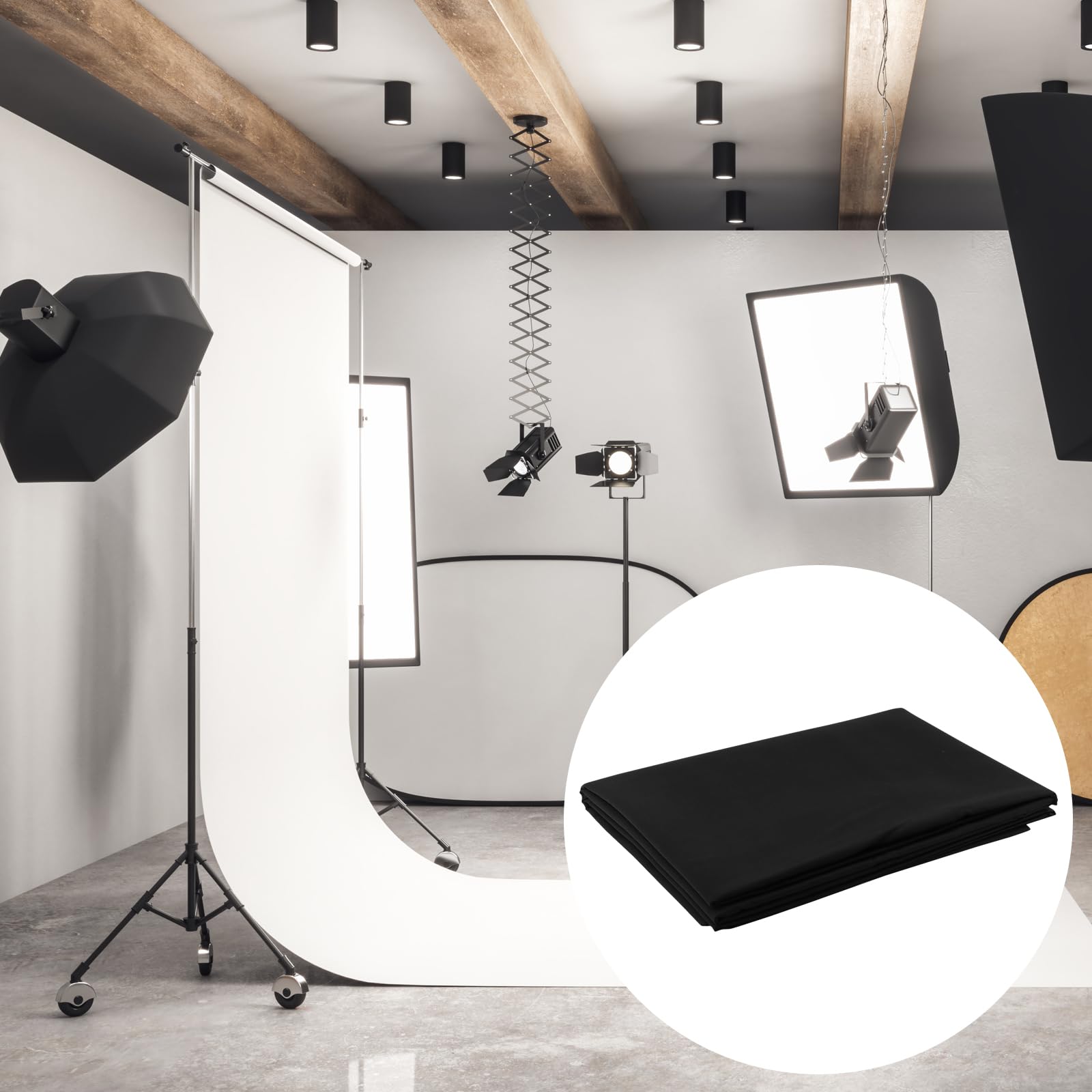 Tło fotograficzne czarne 2 x 3 m, ściana fotograficzna, tło do fotografii, tło do studia fotograficznego