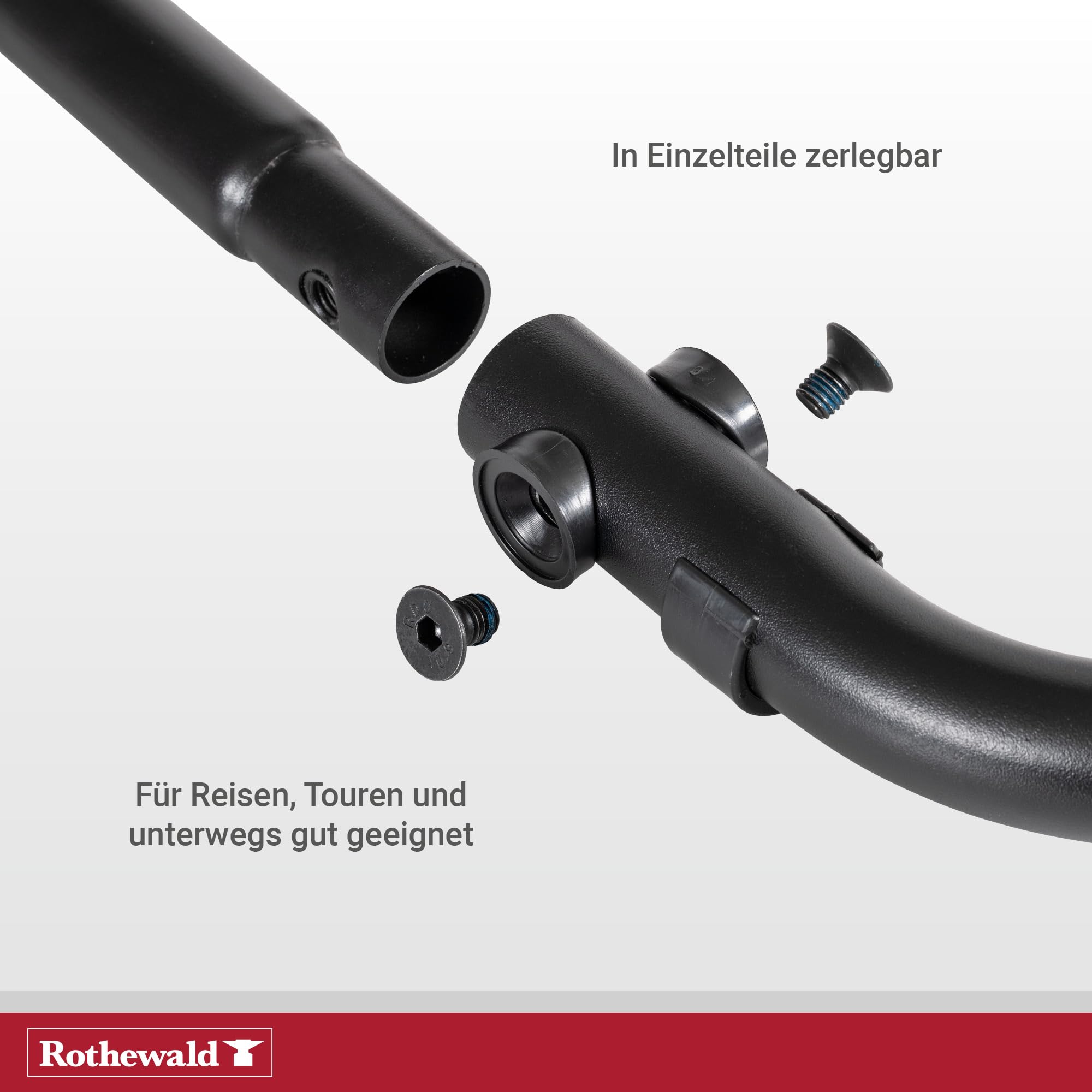 Rothewald Front-Motorradheber aus Stahl, Universal-Pinadapter, bis 300 kg, Hohe Stabilität & Standfestigkeit, Montageständer, mit Doppelrollen, Leichtes Aufbocken