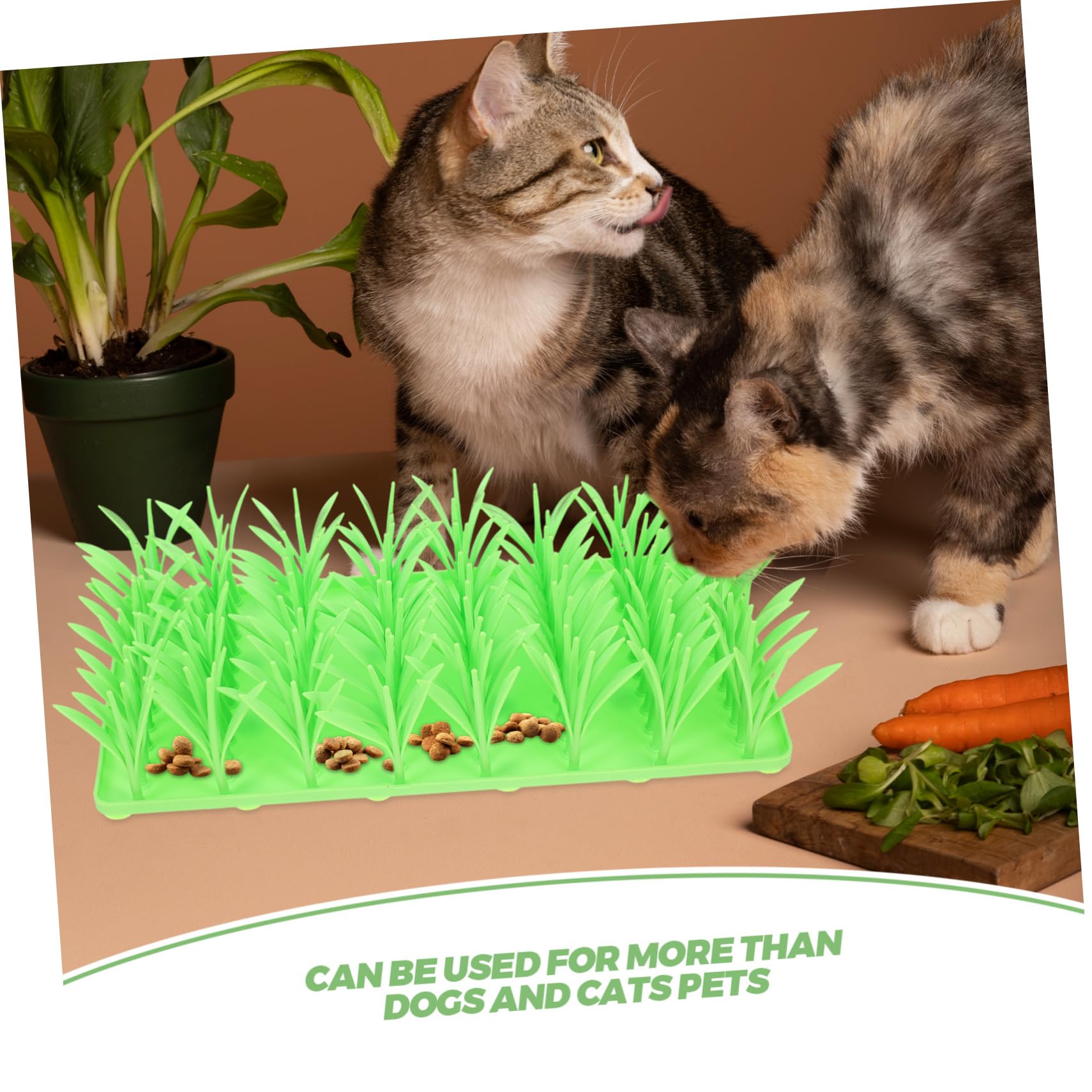 Mikikit Silikon Futtermatte mit Grasmotiv für Katzen und Hunde rutschfest Interaktive Such und Schnüffelmatte Langsam Fütternd
