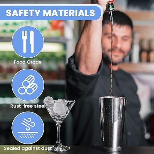 Miniatura 5 de Juego de 12 boquillas para verter licor, boquilla para botella de acero inoxidable y vertedores de licor