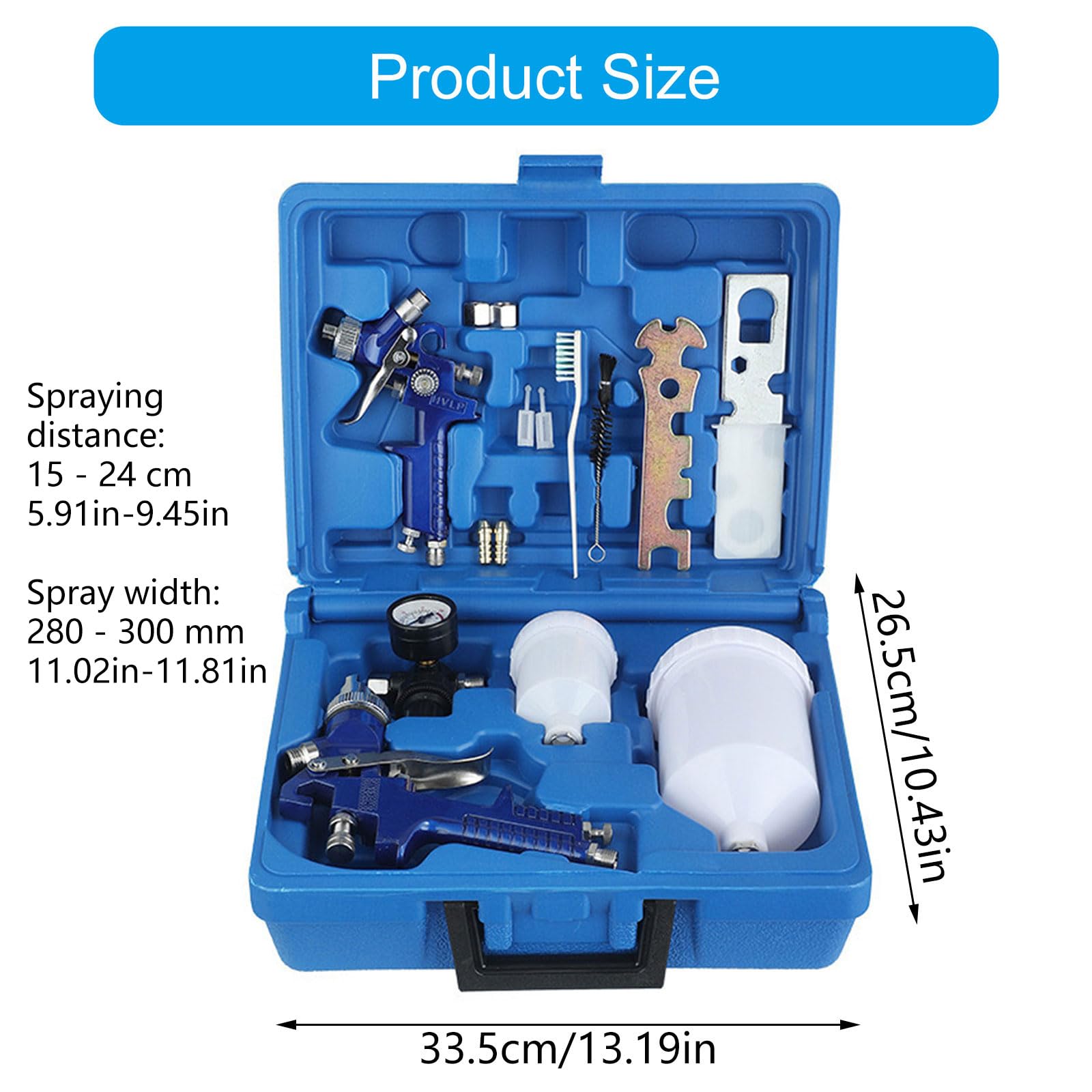 Raccolta di utensili per pittura con alimentazione automatica, 1,4 mm, blu | Robusto set di applicatori in alluminio per uso professionale con alimentazione automatica per una finitura eccellente