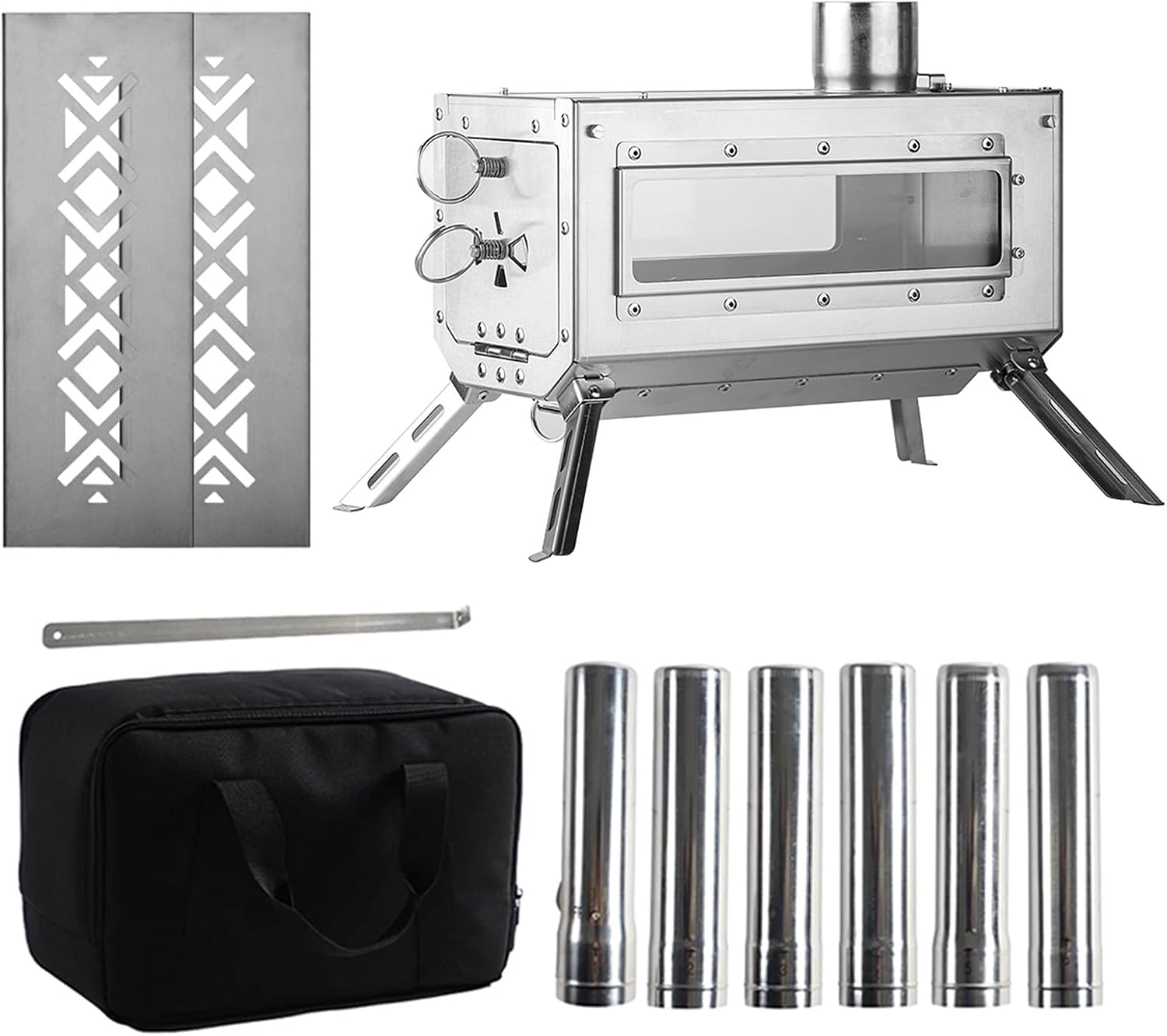 Stainless Steel Folding Tent Stove Portable Outdoor Wood