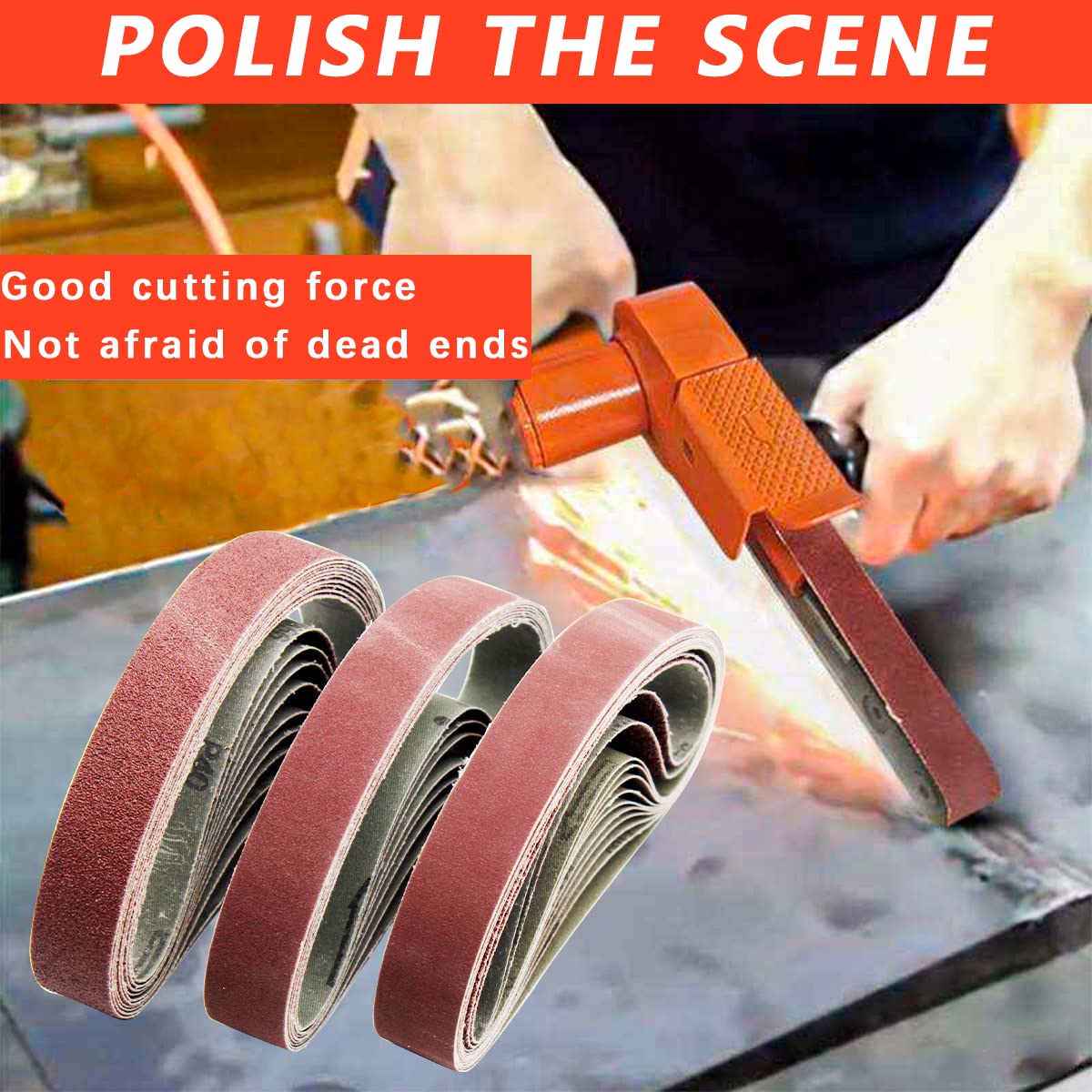 Mornajina Lot De 20 Bandes Abrasives De Rechange De 3 X 33 Cm