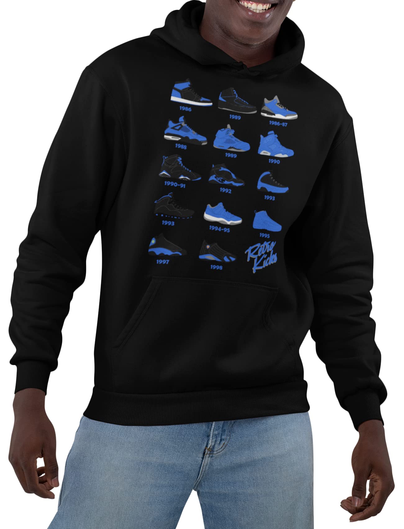 Retro Jordans Blue/Black/White Colors Men's Hoodie Sweatshirt Pullover :  Clothing, Shoes \u0026 Jewelry - Amazon.com