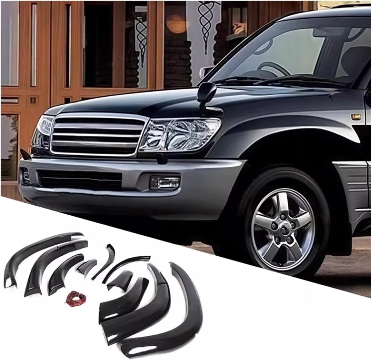 Wide Car Wheel Eyebrow Compatible With Toyota Land Cruiser LC100 FJ100 1998-2006 Modified Unpainted Fender Trim Wheel Arch