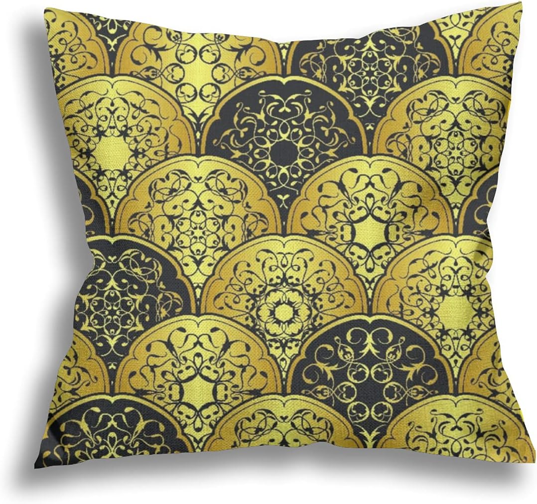 gold round throw pillows