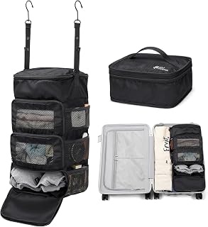GOLF QUALITY Multi-layer storage bag Casual simple Luggage Packing Organizer with Hook,Clothing Underwear Bag,Carry On Closet,Classic black