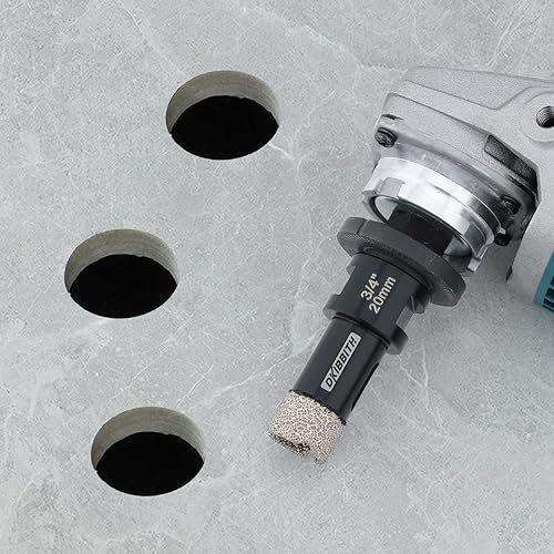 Vista 7 de DKIBBITH Brocas de diamante de núcleo seco 3/4 Pulgada 20mm Amoladora angular soldada al vacío para azulejos de porcelana, cerámica, granito