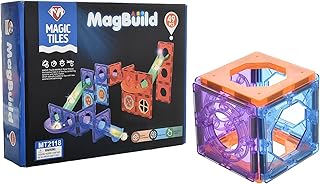 ألعاب بناء مغناطيسية ماج بيلد ماجيك تايلز من ميجاهيرتز، 49 قطعة للأطفال المبدعين بعمر 3 سنوات وأكبر - متعددة الألوان