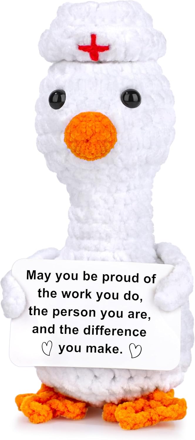 JoycuFF Nurse Gifts - Funny Turtle Nurses Appreciation Gifts for Women Men | Thank You Nurse Week Gift Handmade Emotional Positive Nurses Crochet