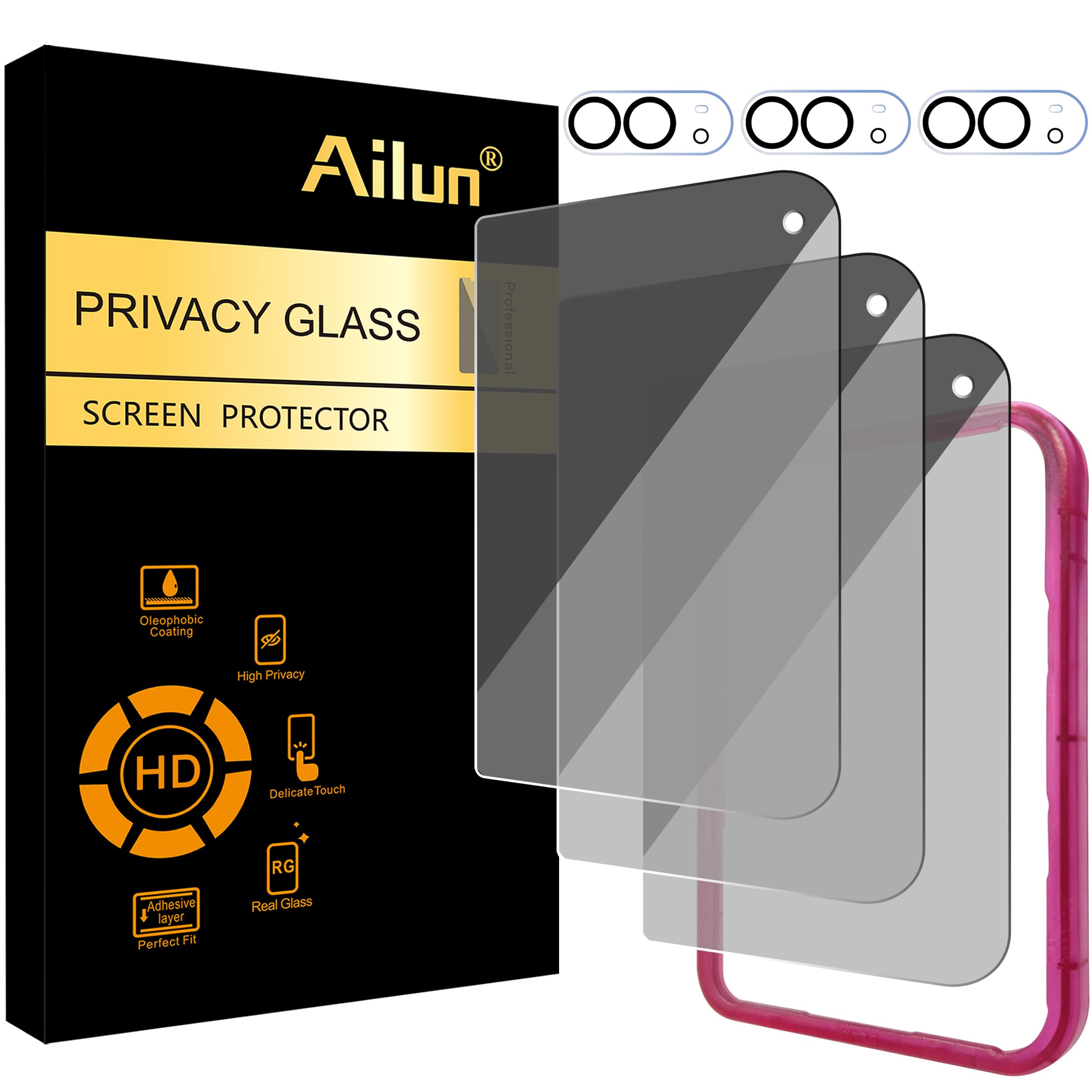 Ailun Privacy Screen Protector+Camera Lens Protector for iPhone 13 Pro Max — Amazon image 19