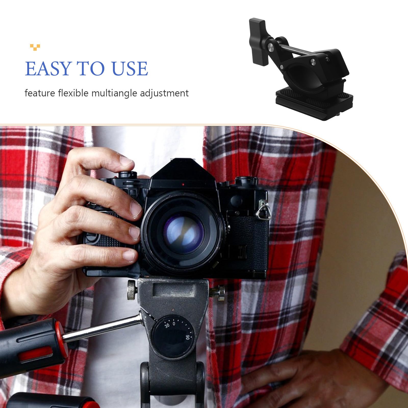 Gatuida Morsetto a C per fotografia - Supporto per morsetto per fotocamera per studio fotografico, videocamere, supporti per luci, aste da scrivania, ganci, ripiani, barre trasversali, nero