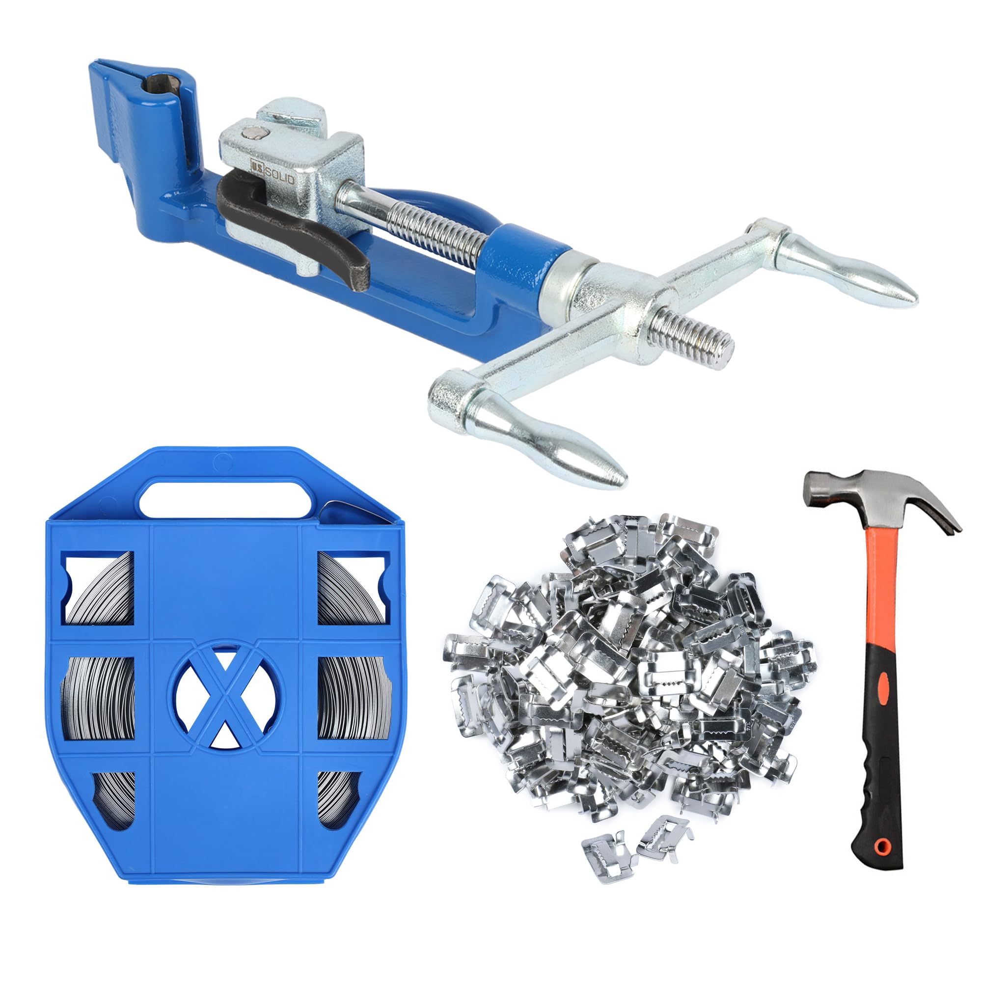 U.S. Solid Kit Feuillard de Cerclage Métallique Acier Inoxydable 304 19mm x 30m 100 Clips Sécurité Marteau