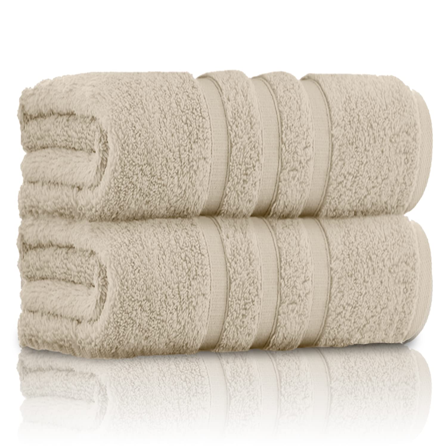 GC GAVENO CAVAILIA 100% Ringspun Cotton Bath Towels, Luxury 550 GSM Zero Twist Towel Sheets, Natural, 80x140 Bath Sheet
