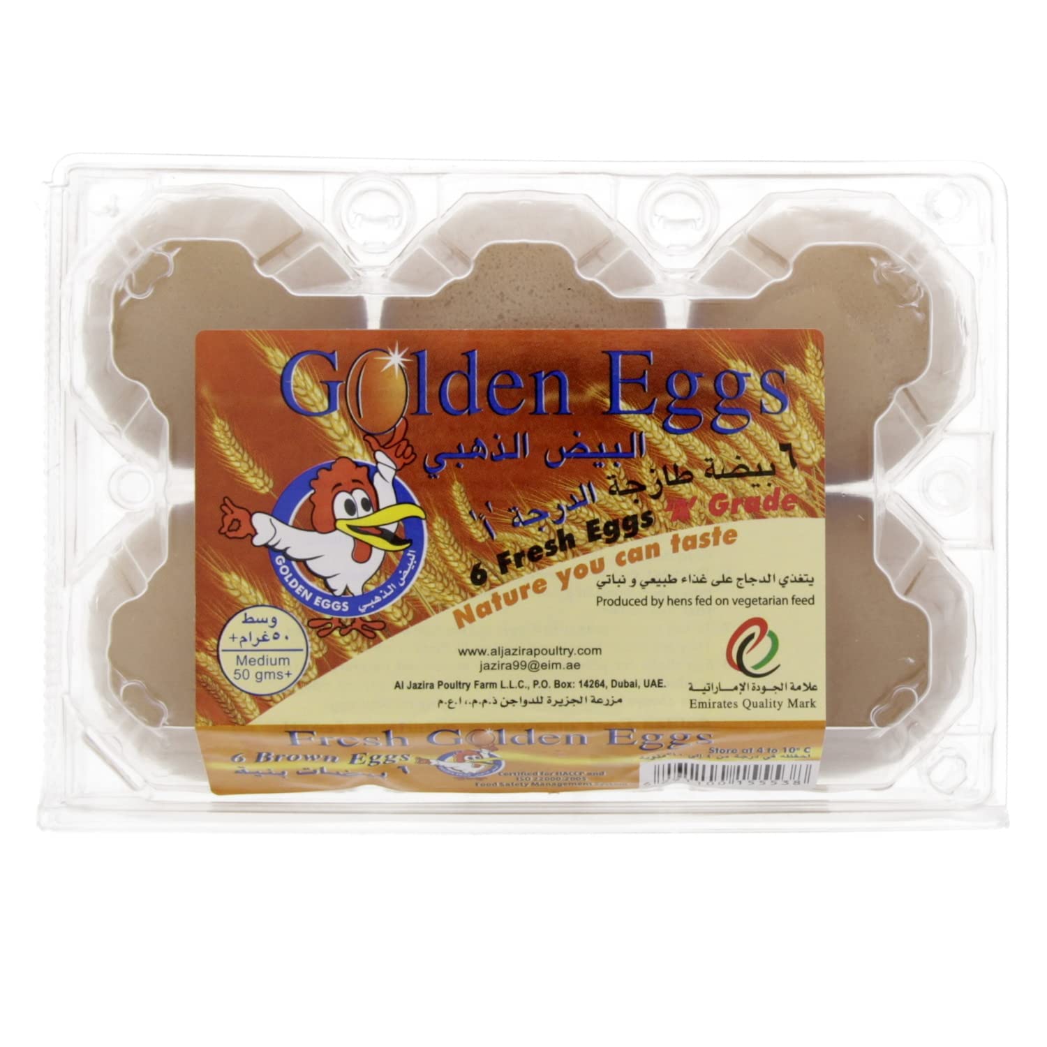 Al Jazira Golden Regular Eggs Box, Brown, Pack of 6