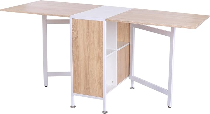 Tavolo multiuso design pieghevole con 4 scompartimenti 169 ? 62 ? 75cm homcom IT833-4090631 Tavolo multiuso design pieghevole con 4 scompartimenti 169 ? 62 ? 75cm homcom IT833-4090631