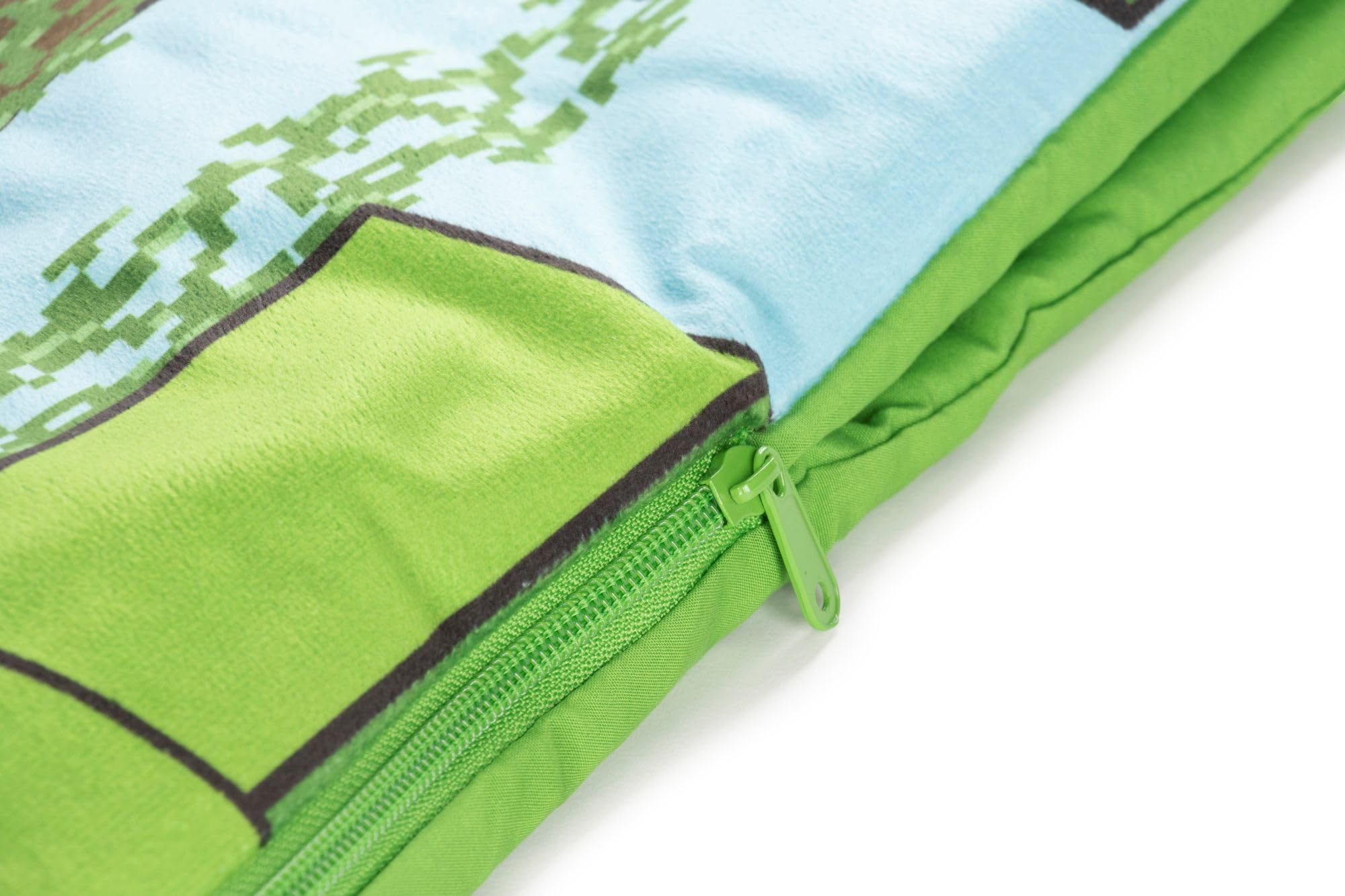 Set de 2 con Almohada y Manta de Creeper de Minecraft, Suave Saco de Dormir Infantil con Bolsa y Almohada, para Fiestas de Pijamas, Viajes y acampadas